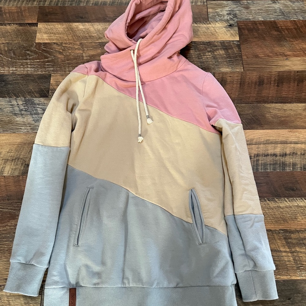 Women’s Small Ampersand Avenue Tricolor Double hood Sweatshirt